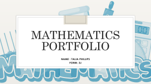 Mathematics Portfolio: Talia Phillips' Middle School Math Journey