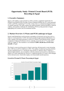 PCB Recycling Opportunity Study in Egypt