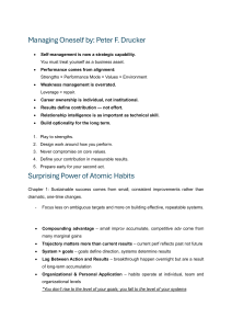 Self-Management & Habits: Key Concepts from Drucker & Clear