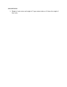 Engineering Assumptions: Static Mixer & Strainer Weights