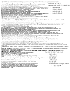 Computer Architecture Practice Questions & Answers