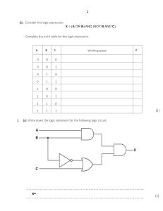 Digital Logic Truth Tables & Circuits Worksheet