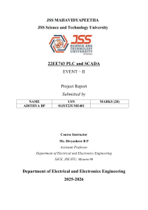 PLC and SCADA Project Report - 22EE743 Course