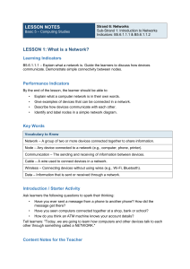 Basic 5 Computing Studies: Networks Lesson Notes