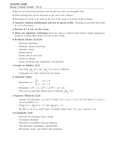 MATH 103E Exam 1 Study Guide - Ch 2