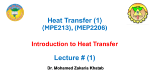 Introduction to Heat Transfer Lecture Slides