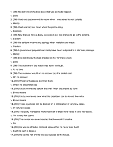English Grammar Transformation Exercises