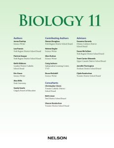 Biology 11 Textbook by Nelson Education