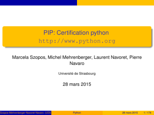 Manuel de certification Python - Universit&eacute; de Strasbourg