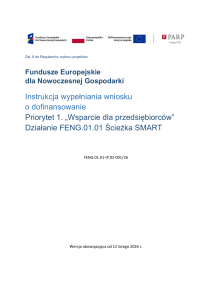 Instrukcja wypełniania wniosku o dofinansowanie FENG.01.01 SMART