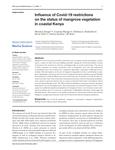 Covid-19 Impact on Mangrove Vegetation in Coastal Kenya