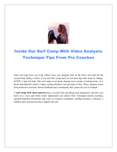Inside Our Surf Camp With Video Analysis: Technique Tips