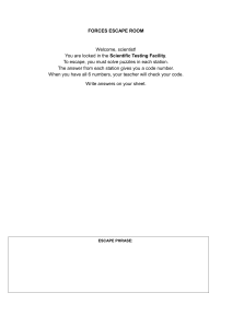 Forces Escape Room Physics Worksheet