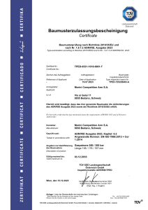 Baumusterzulassungsbescheinigung f&uuml;r Gaspatrone 200/300 bar