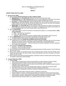 NCM 103: Fundamentals of Nursing Practice Handout 1