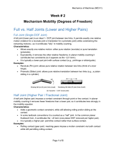 Mechanics of Machines: Full vs. Half Joints