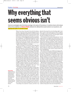 Why Everything That Seems Obvious Isn&rsquo;t: Sociology & Common Sense