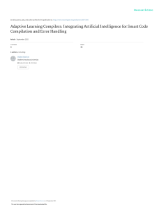 Adaptive Learning Compilers: AI for Code Compilation & Error Handling