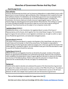 Branches of Government Review Chart & AP Prep