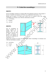 Calcul des assemblages - Exercices CM
