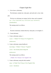 Chapter Eight: Python Dictionaries Tutorial