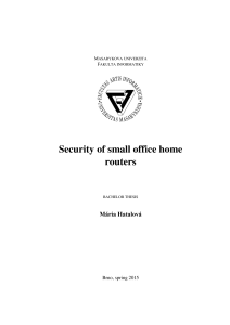 Security of Small Office Home Routers - Bachelor Thesis
