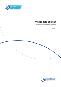 IB Physics Data Booklet 2025