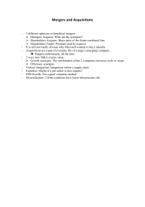 Mergers and Acquisitions Overview