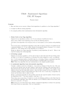 CS648 Randomized Algorithms Practice Sheet