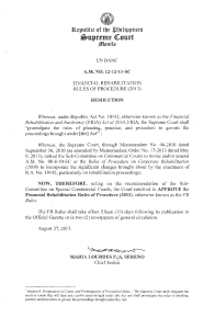Philippines Financial Rehabilitation Rules of Procedure (2013)