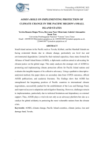 AOSIS's Role in Climate Change Protection for Pacific Small Islands