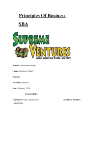 Principles Of Business SBA: Supreme Ventures Marketing Strategies