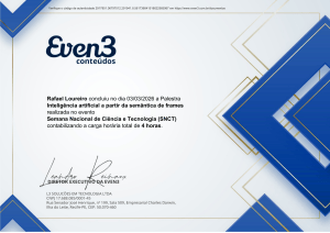Certificado: Intelig&ecirc;ncia Artificial a partir da Sem&acirc;ntica de Frames