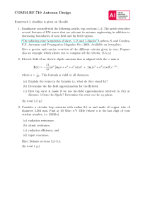 Antenna Design Homework: EM Waves, Dipole Fields, Loop Antenna Calculations
