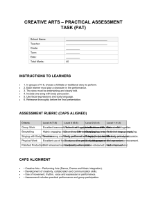 Creative Arts Practical Assessment Task (PAT)