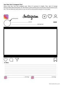 New Year Instagram Post Worksheet
