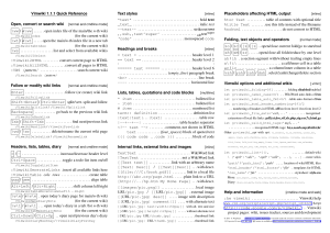 Vimwiki 1.1.1 Quick Reference Guide