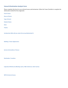 Venue & Destination Analysis Form for Event Planning