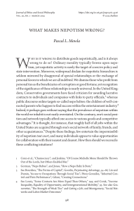 What Makes Nepotism Wrong? - Ethics & Social Philosophy