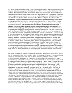 Benefits of Play, EQ, and Cultural Perspectives