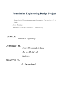 Foundation Engineering Design Project: Geotechnical Investigation