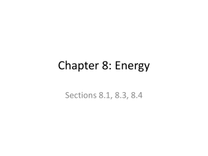 Chapter 8: Energy - Forms, Sources, Conservation