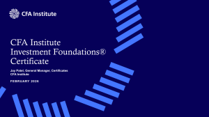 CFA Institute Investment Foundations Certificate Overview