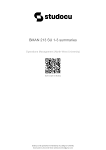 Operations Management Course Summary