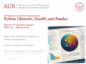 Introduction to Python Programming: NumPy & Pandas for AI
