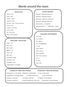Gu&iacute;a de vocabulario espa&ntilde;ol: Palabras alrededor de la habitaci&oacute;n