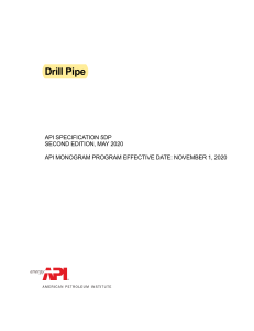 API 5DP 2020 Drill Pipe Specification