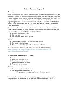 Notes on Romans Chapter 8: Entire Sanctification & Biblical Interpretation