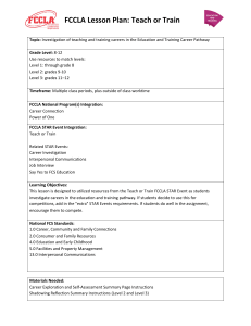 FCCLA Teach or Train Lesson Plan: Education Careers