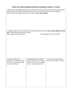 Kinematics Practice Problems: Scalar vs. Vector